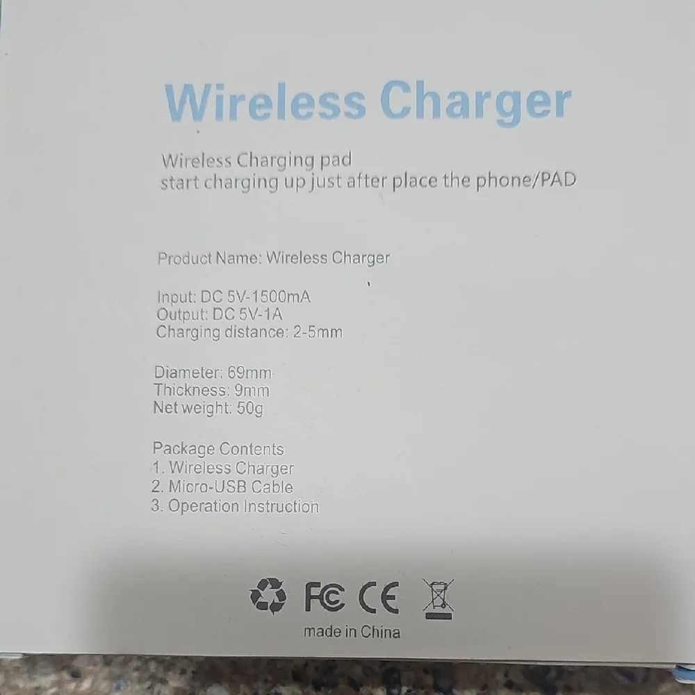 Wireless Charging Pad NWT DC 5V